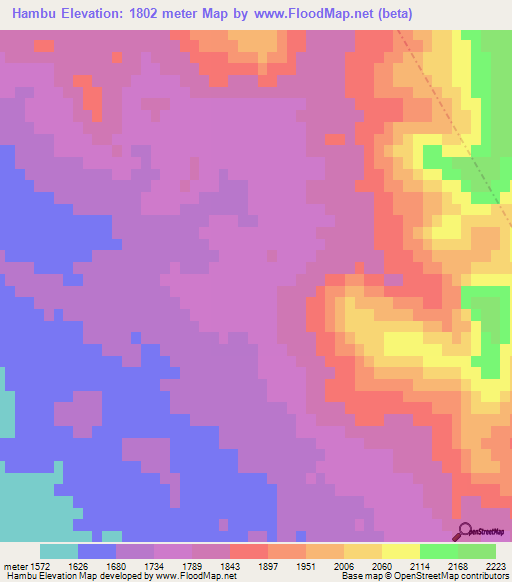 Hambu,Iran Elevation Map
