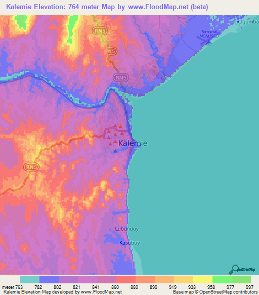 Kalemie,Congo (Kinshasa) Elevation Map