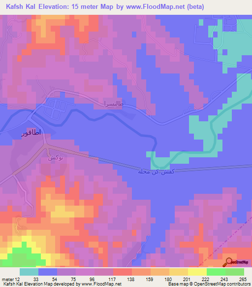 Kafsh Kal,Iran Elevation Map