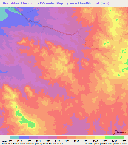 Korushkak,Iran Elevation Map