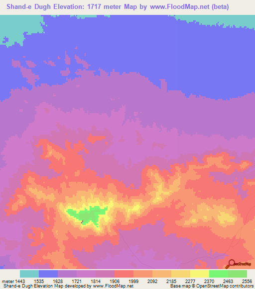 Shand-e Dugh,Iran Elevation Map