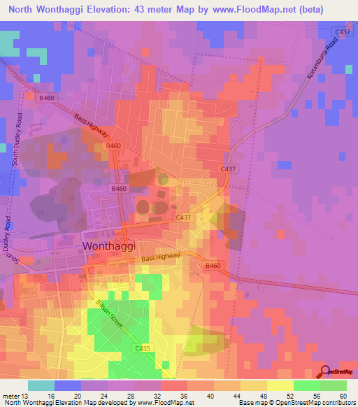 North Wonthaggi,Australia Elevation Map