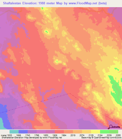 Shaftalestan,Iran Elevation Map