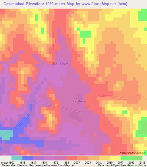 Qasemabad,Iran Elevation Map