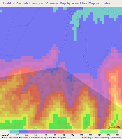 Fashkol Poshteh,Iran Elevation Map