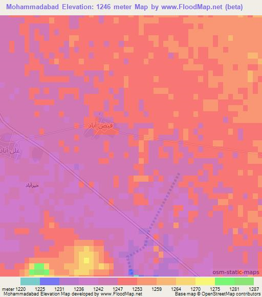 Mohammadabad,Iran Elevation Map