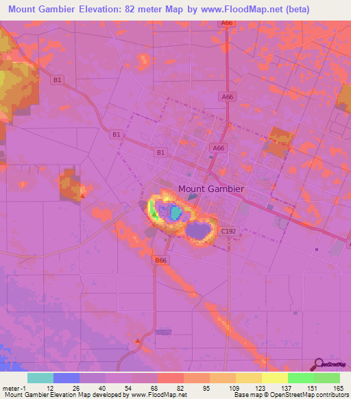 Elevation of Mount Gambier,Australia Elevation Map, Topography, Contour