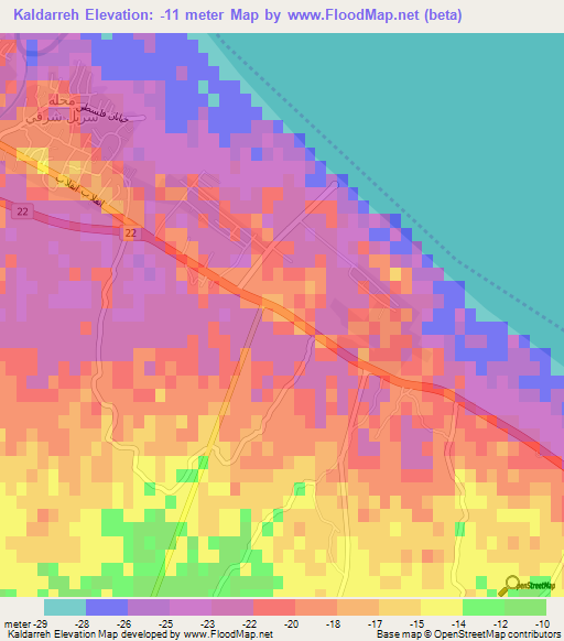 Kaldarreh,Iran Elevation Map