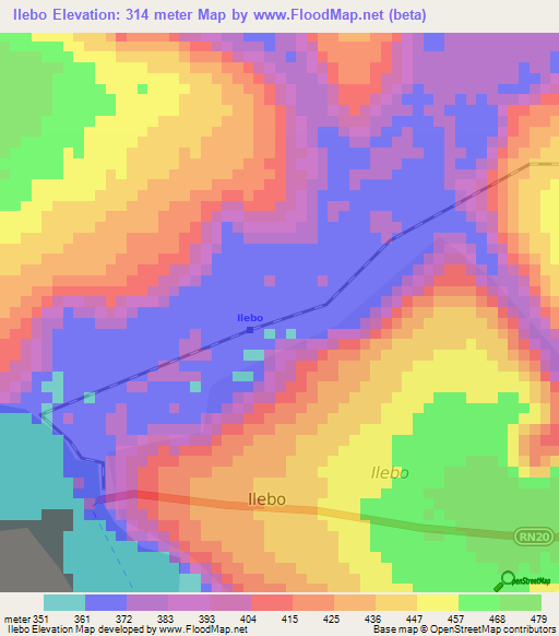 Ilebo,Congo (Kinshasa) Elevation Map