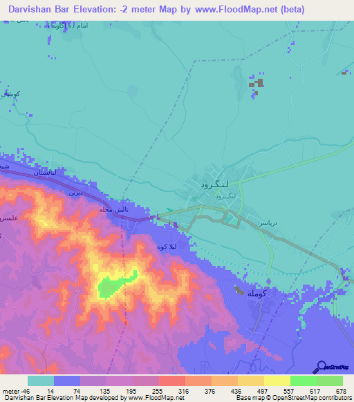 Darvishan Bar,Iran Elevation Map