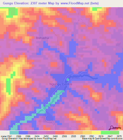 Gungu,Congo (Kinshasa) Elevation Map