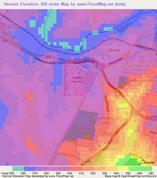 Harman,Australia Elevation Map