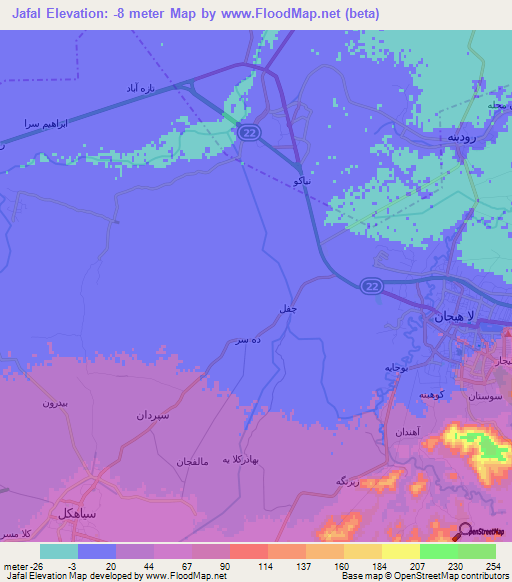 Jafal,Iran Elevation Map