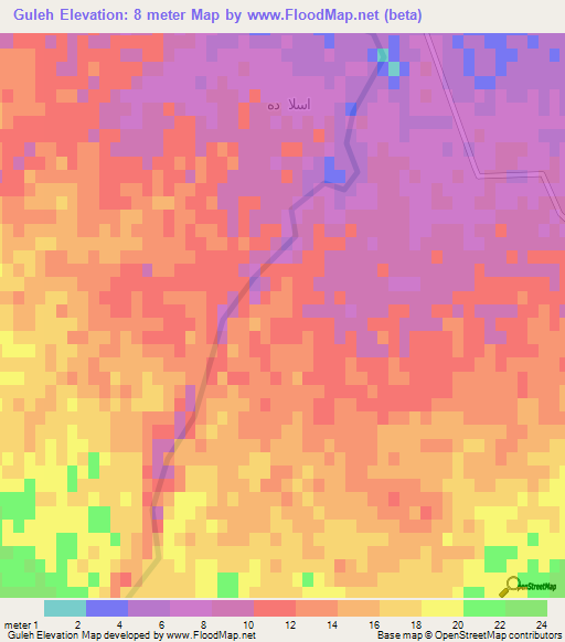 Guleh,Iran Elevation Map