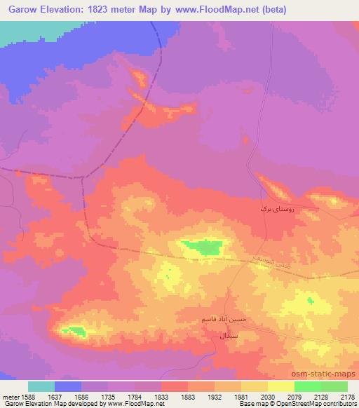Garow,Iran Elevation Map