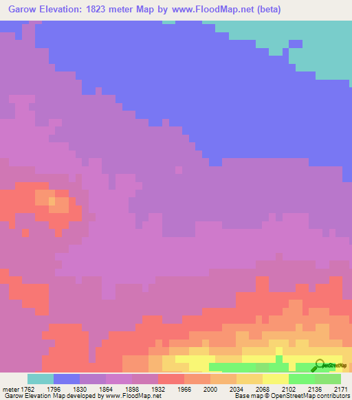 Garow,Iran Elevation Map