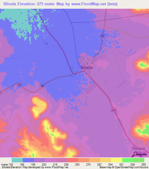 Elevation of Biloela,Australia Elevation Map, Topography, Contour
