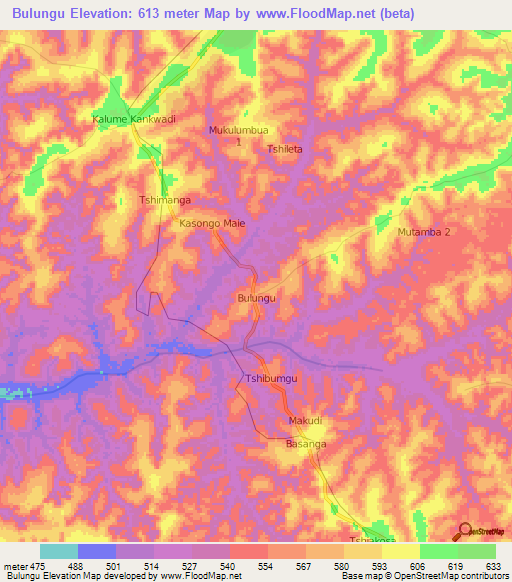 Bulungu,Congo (Kinshasa) Elevation Map