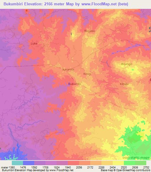 Bukumbiri,Congo (Kinshasa) Elevation Map