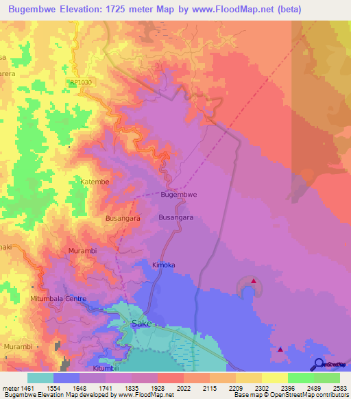 Bugembwe,Congo (Kinshasa) Elevation Map