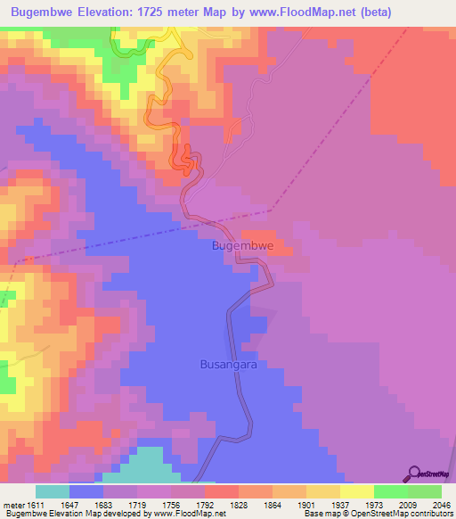 Bugembwe,Congo (Kinshasa) Elevation Map