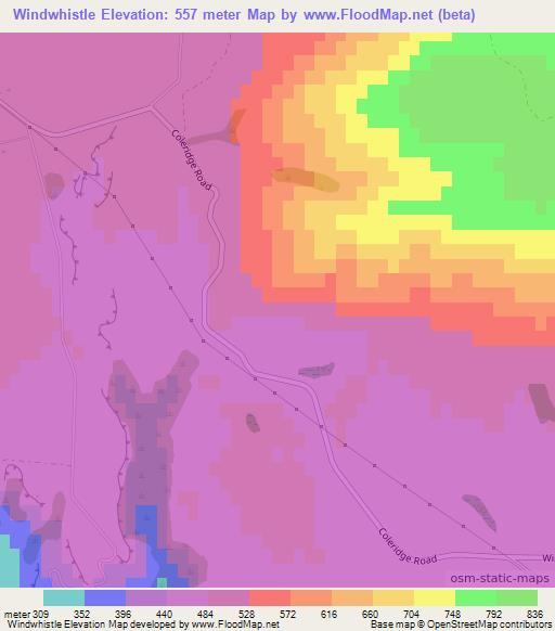 Windwhistle,New Zealand Elevation Map