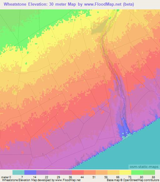 Wheatstone,New Zealand Elevation Map