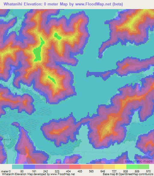 Whatanihi,New Zealand Elevation Map