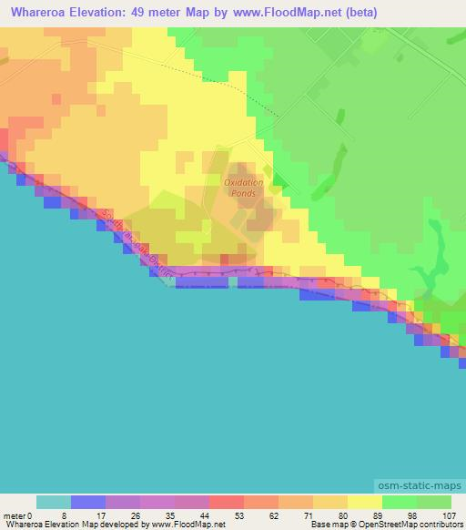 Whareroa,New Zealand Elevation Map