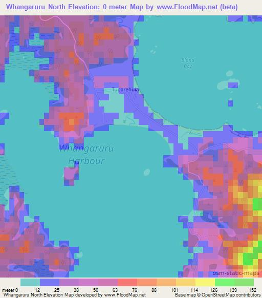 Whangaruru North,New Zealand Elevation Map