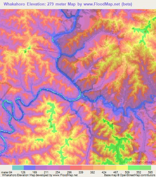 Whakahoro,New Zealand Elevation Map