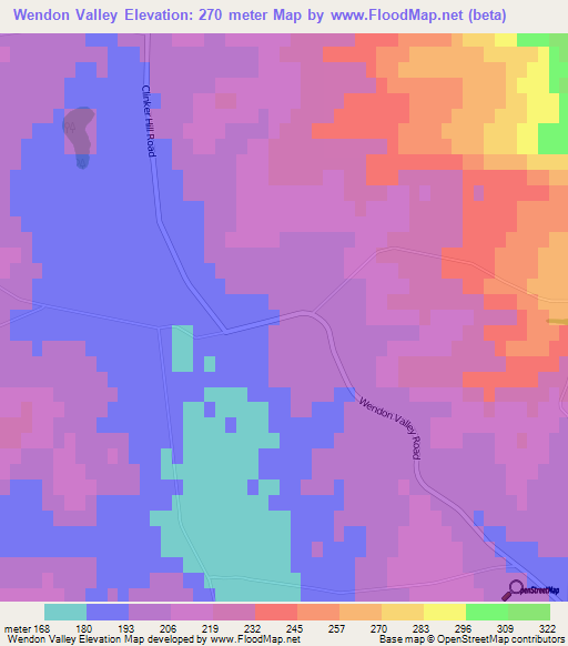 Wendon Valley,New Zealand Elevation Map