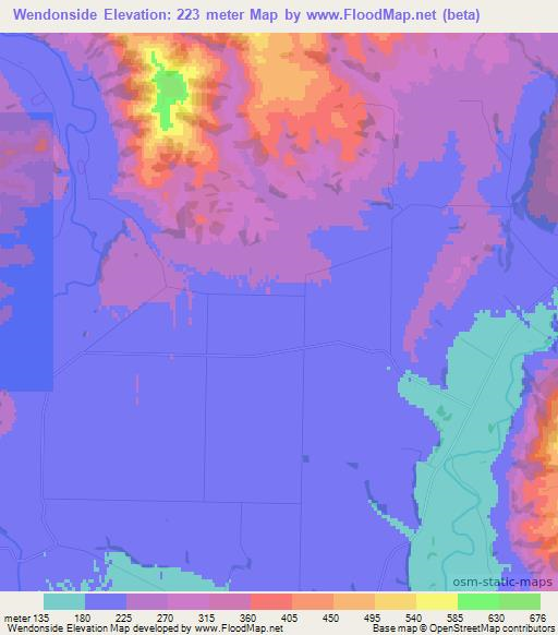 Wendonside,New Zealand Elevation Map