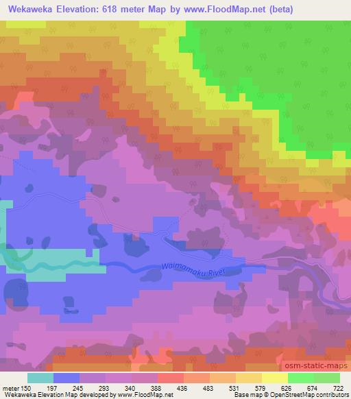 Wekaweka,New Zealand Elevation Map