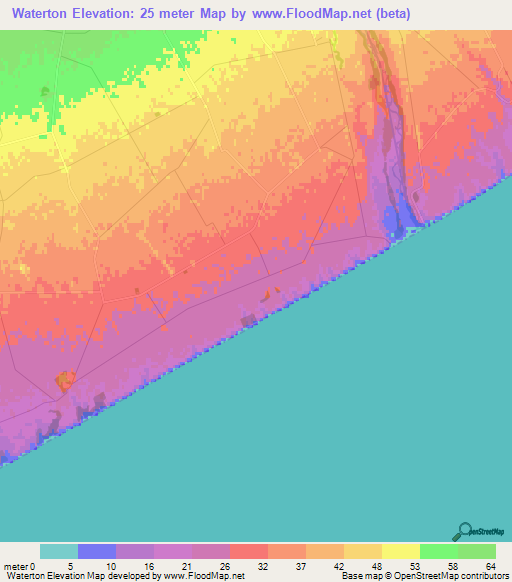 Waterton,New Zealand Elevation Map