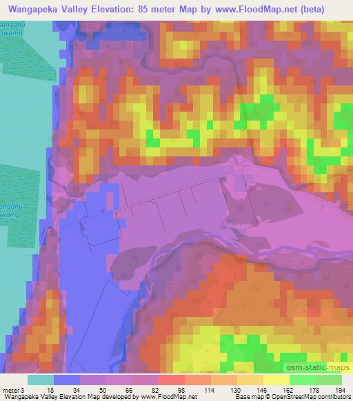 Wangapeka Valley,New Zealand Elevation Map