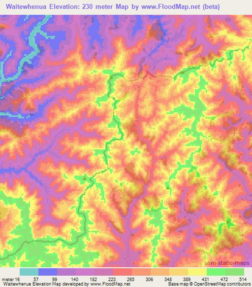 Waitewhenua,New Zealand Elevation Map