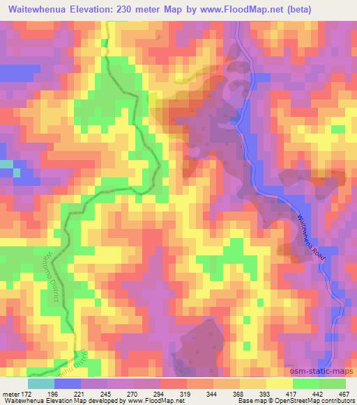 Waitewhenua,New Zealand Elevation Map