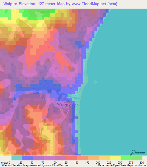Waipiro,New Zealand Elevation Map