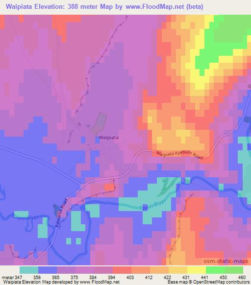 Waipiata,New Zealand Elevation Map