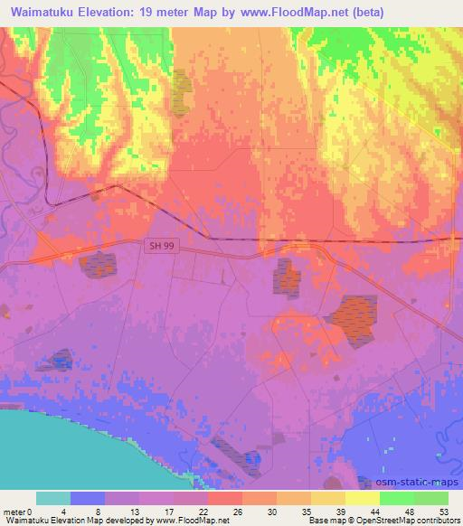 Waimatuku,New Zealand Elevation Map