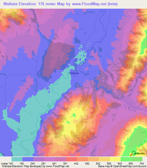 Waikaia,New Zealand Elevation Map