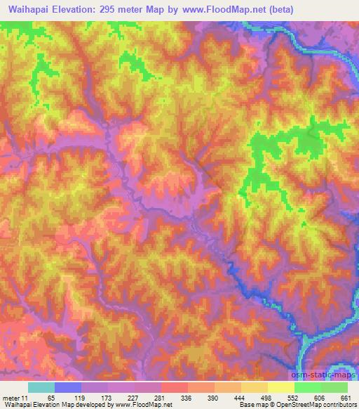 Waihapai,New Zealand Elevation Map