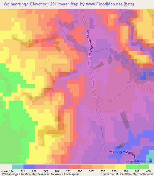 Waihaorunga,New Zealand Elevation Map