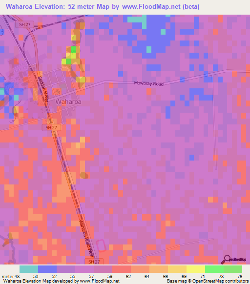 Waharoa,New Zealand Elevation Map