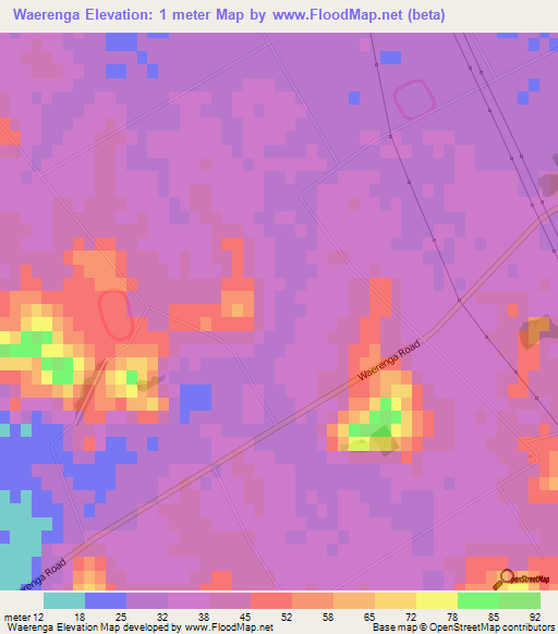 Waerenga,New Zealand Elevation Map