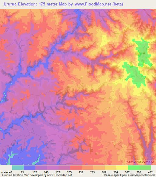 Ururua,New Zealand Elevation Map