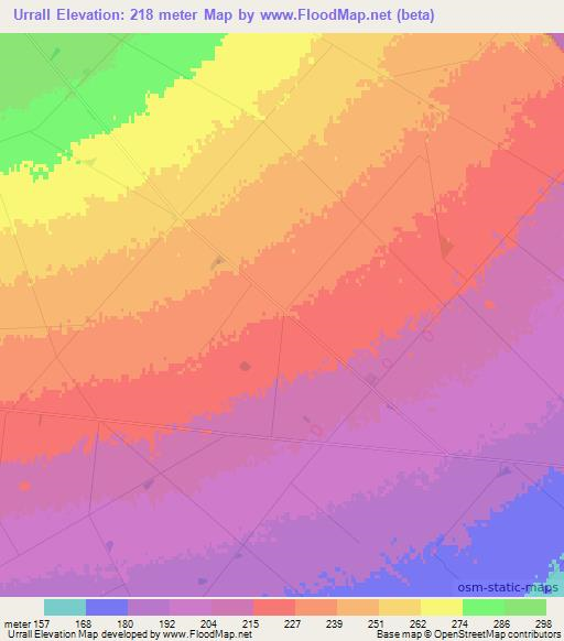 Urrall,New Zealand Elevation Map