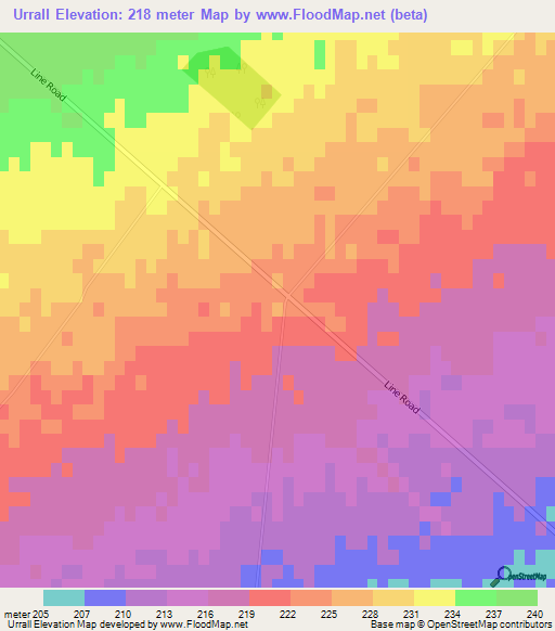 Urrall,New Zealand Elevation Map