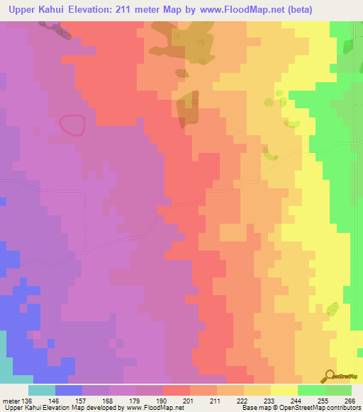 Upper Kahui,New Zealand Elevation Map